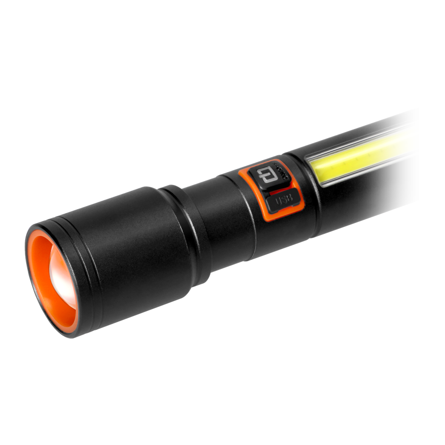 Emergency flashlight, 270/105lm, 1200mAh, seat belt cutter, window breaker