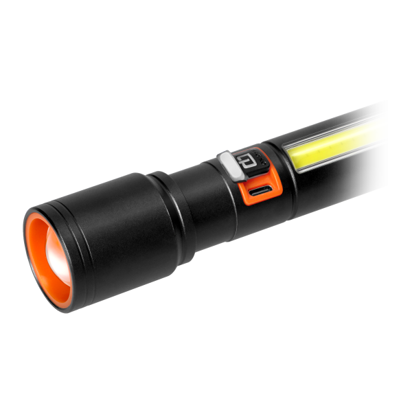Emergency flashlight, 270/105lm, 1200mAh, seat belt cutter, window breaker