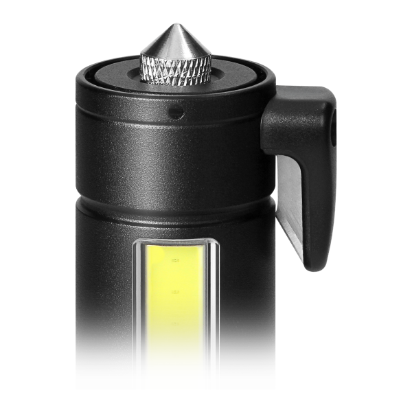 Latarka LED, 270/105lm, 1200mAh, przecinak do pasów, młotek bezpieczeństwa