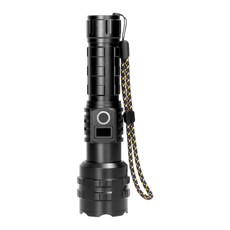 LED flashlight 15W, 1200lm, 3000mAh, zoom function, digital battery indicator