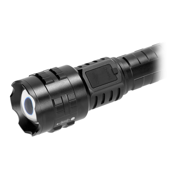 LED flashlight 15W, 1200lm, 3000mAh, zoom function, digital battery indicator
