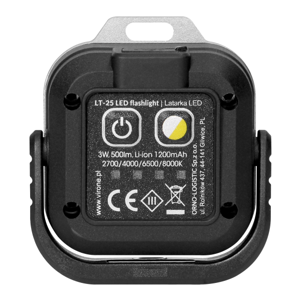 Mini latarka LED COB, 500lm, 1200mAh, CCT