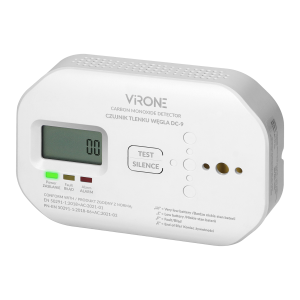 Battery-powered carbon monoxide detector, 2xAA, sensor lifetime 10 years