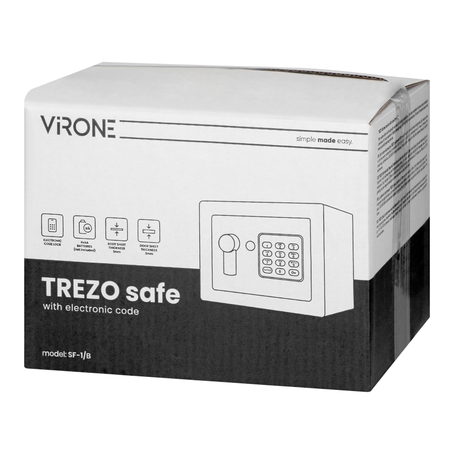 Sejf z kodem elektronicznym TREZO, mały