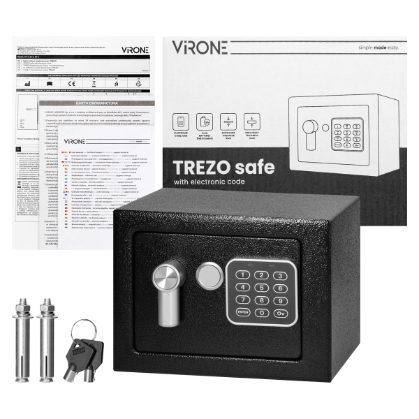 TREZO safe with electronic code, small