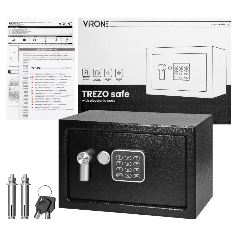 TREZO safe with electronic code, medium