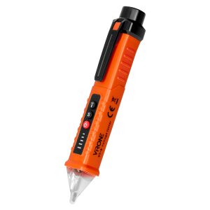 Inductive voltage tester with flashlight, 12-1000V AC/DC, orange