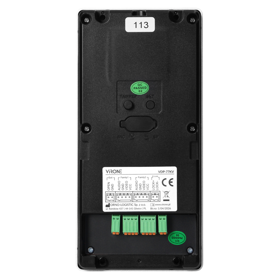 AVONI MULTI, zestaw wideodomofonowy dwurodzinny 4-żyłowy, 7", Wi-Fi dual band, ekran dotykowy, 2K, RFID