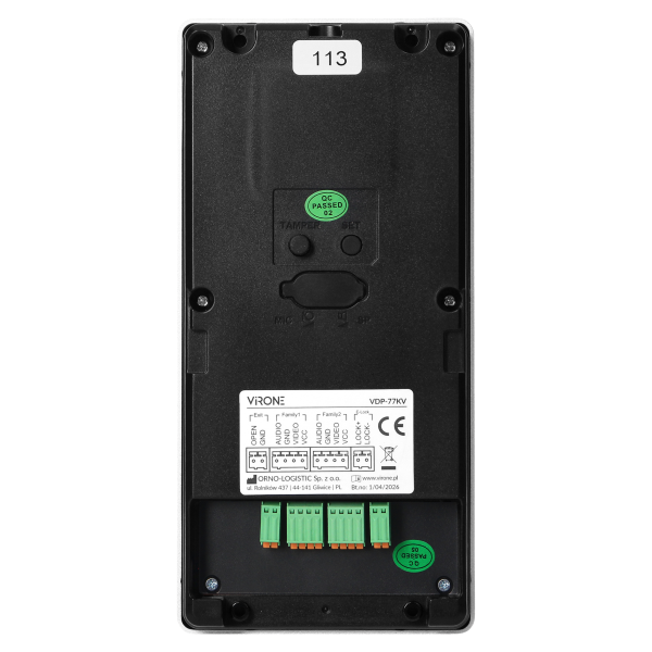 AVONI MULTI two-family video doorphone set, 4-wire, 7", dual-band Wi-Fi, touch screen, 2K, RFID