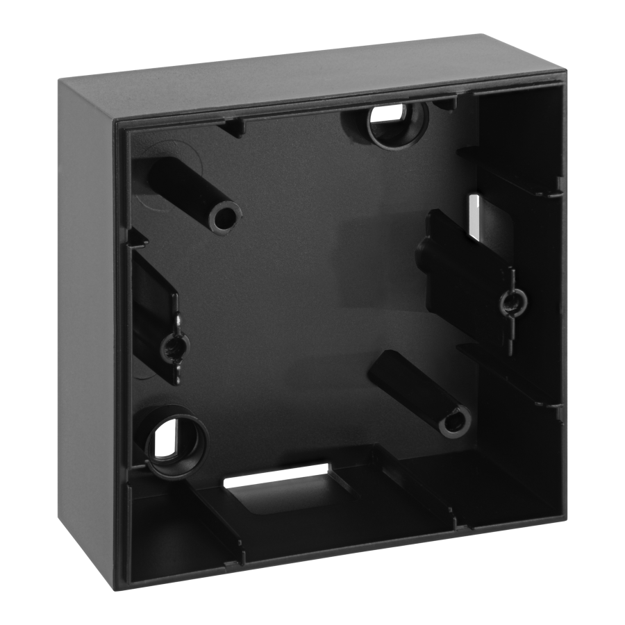 Single surface-mounted juction box MALTA, PWN-15/16, matt black