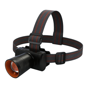 Latarka czołowa LED 3 W, 300 lm, 1200 mAh, ruchoma głowica, zoom