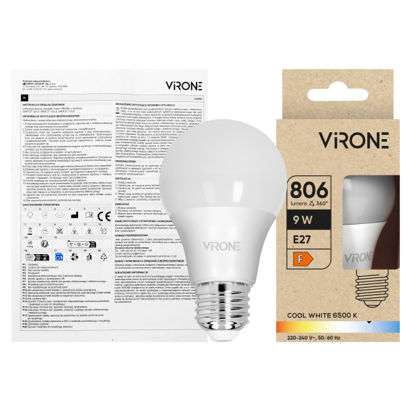 LED bulb E27 A60 9 W 806 lm 6500 K