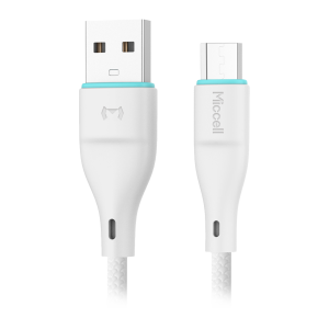 USB-A to microUSB cable Miccell VQ-D06, 2.4A, 1m, white