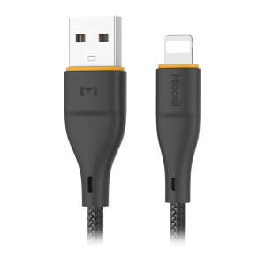 USB-A to Lightning cable Miccell VQ-D06, 2.4A, 1m, black