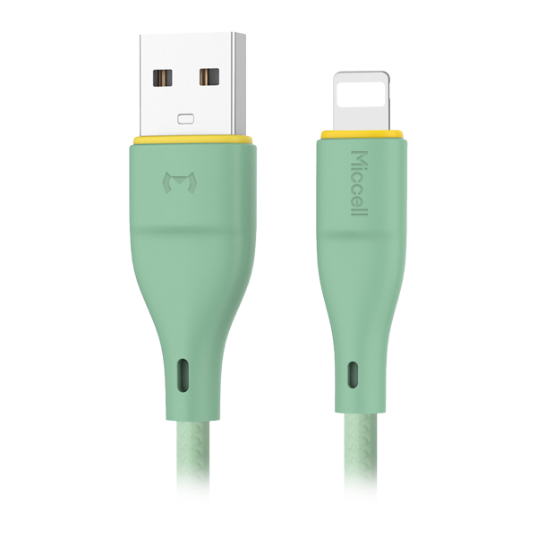 USB-A to Lightning cable Miccell VQ-D06, 2.4A, 1m, green