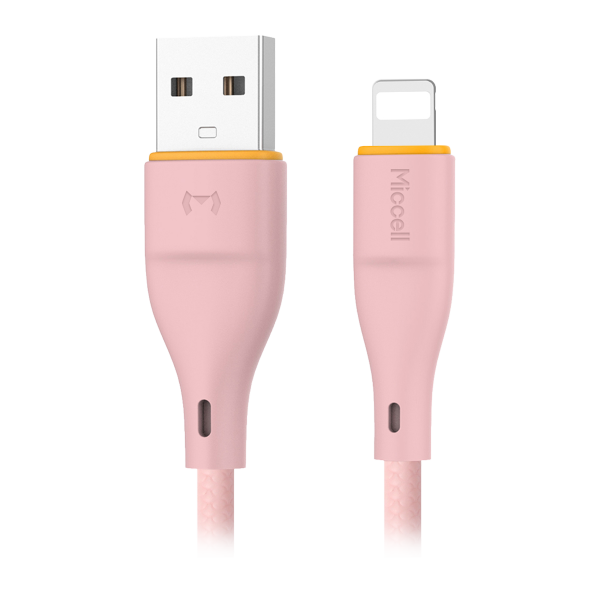 Kabel USB-A - Lightning Miccell VQ-D06, 2,4A, 1m, różowy