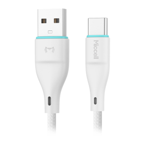 USB-A to USB-C cable Miccell VQ-D06, 2.4A, 1m, white
