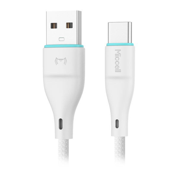 USB-A to USB-C cable Miccell VQ-D06, 2.4A, 1m, white
