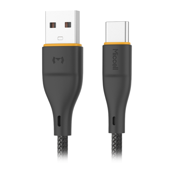 USB-A to USB-C cable Miccell VQ-D06, 2.4A, 1m, black