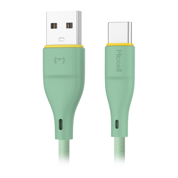 Kabel USB-A - USB-C Miccell VQ-D06, 2,4A, 1m, zielony