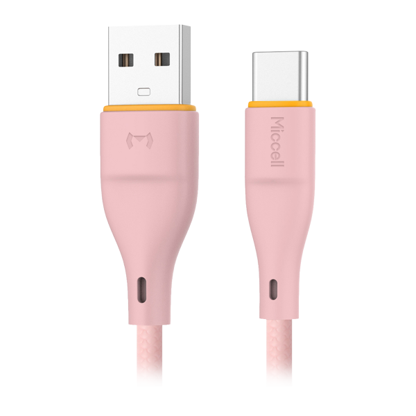 Kabel USB-A - USB-C Miccell VQ-D06, 2,4A, 1m, różowy