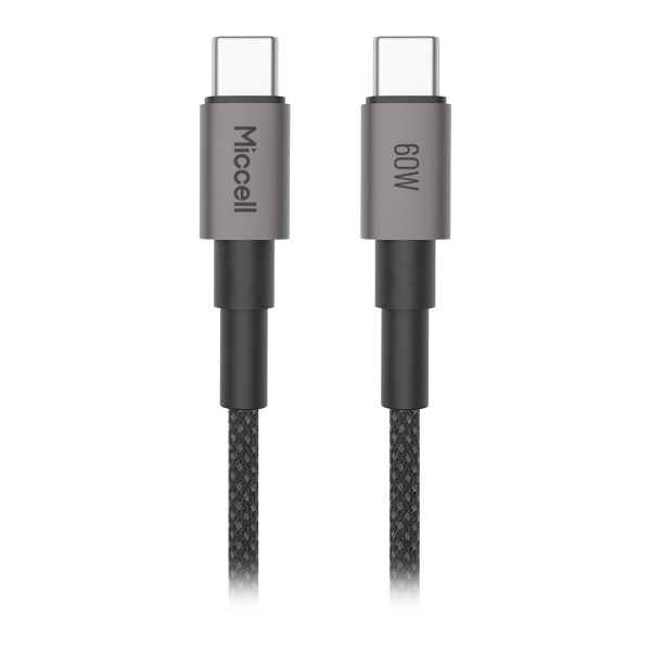 Kabel USB-C - USB-C Miccell VQ-D34, 60W, 1,2m, czarny