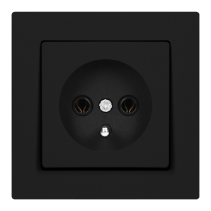 Surface-mounted single socket 2P+E, Malta, 16 A, 250 V, NT-16M, matt black