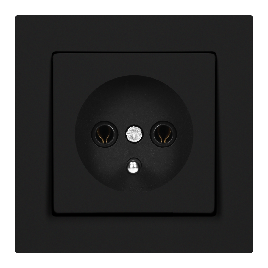Surface-mounted single socket 2P+E, Malta, 16 A, 250 V, NT-16M, matt black