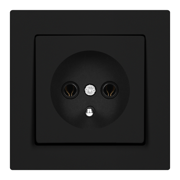Surface-mounted single socket 2P+E, Malta, 16 A, 250 V, NT-16M, matt black