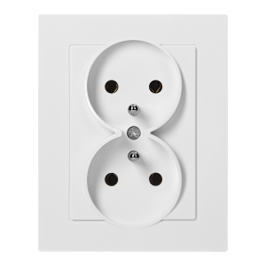 Surface-mounted double socket 2x2P+E, Malta, 16 A, 250 V, NT-6M, white
