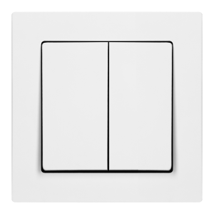 Surface-mounted two-button switch Malta, 10 A, 250 V, WNT-2M, white