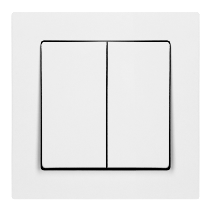 Surface-mounted two-button switch Malta, 10 A, 250 V, WNT-2M, white