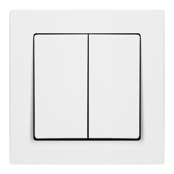 Surface-mounted two-button switch Malta, 10 A, 250 V, WNT-2M, white