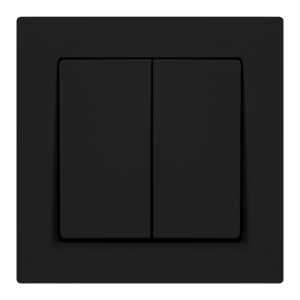 Surface-mounted two-button switch Malta, 10 A, 250 V, WNT-2M, matt black