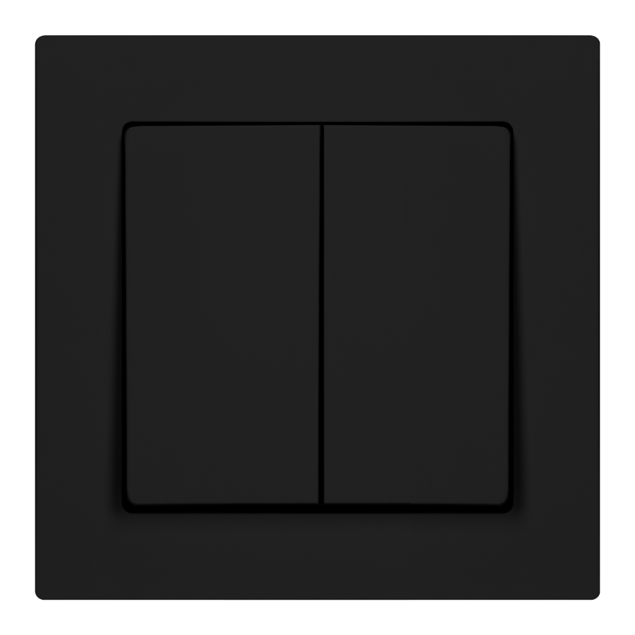 Surface-mounted two-button switch Malta, 10 A, 250 V, WNT-2M, matt black