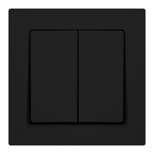 Surface-mounted two-button switch Malta, 10 A, 250 V, WNT-2M, matt black