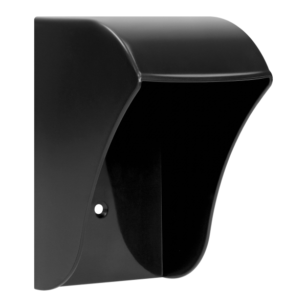 Universal protective rain shield for doorbell buttons, surface-mounted, black